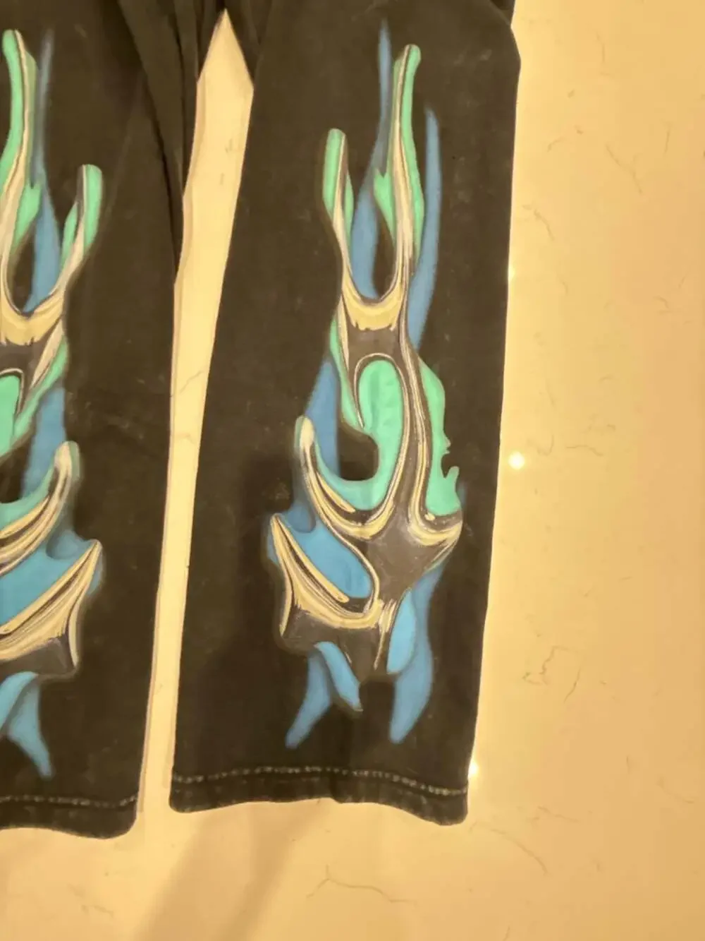 Von Dutch Black Flame Graphic Fleece Sweatpants